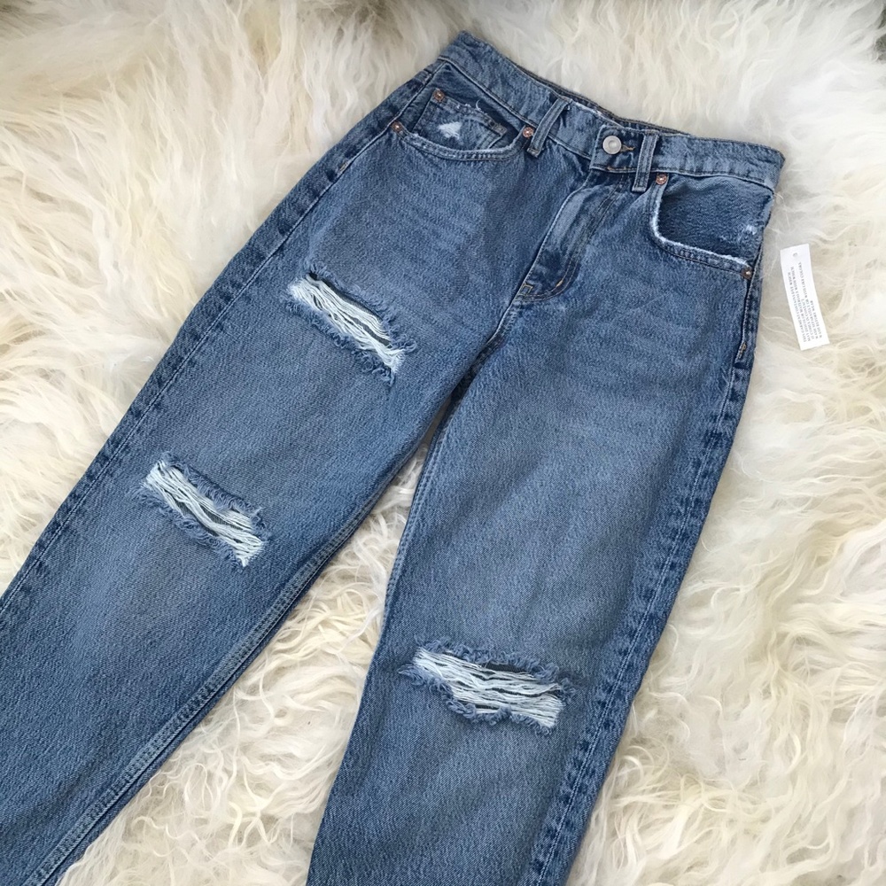 Free People Lita Ripped Straight Leg Jeans - Picture 4 of 10